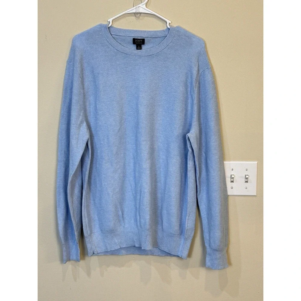 JCREW sweater light blue Size‎  Medium cotton Crew neck Texture